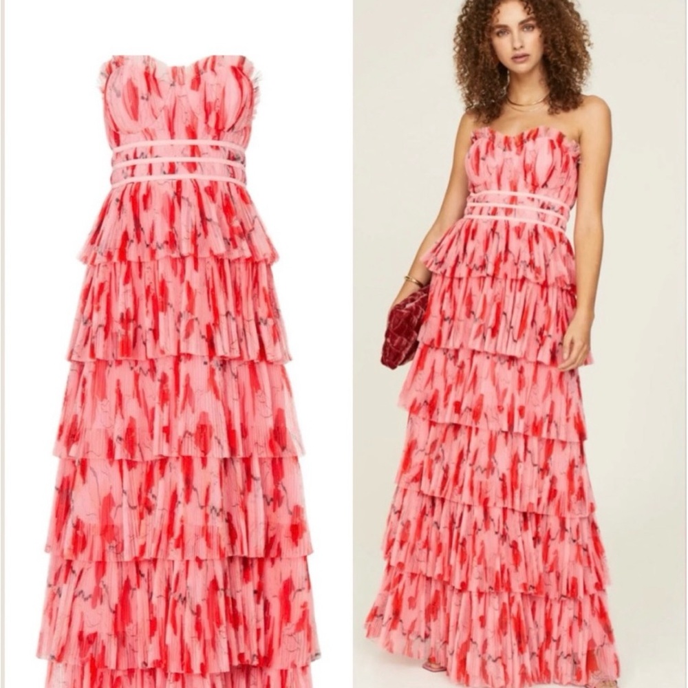 Hutch Strapless Pink and Red
Tiered Dress